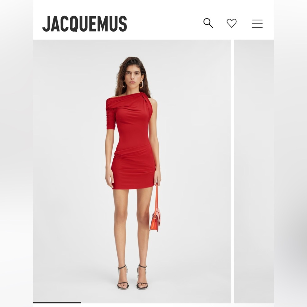 Jacquemus Red One-Shoulder Dress